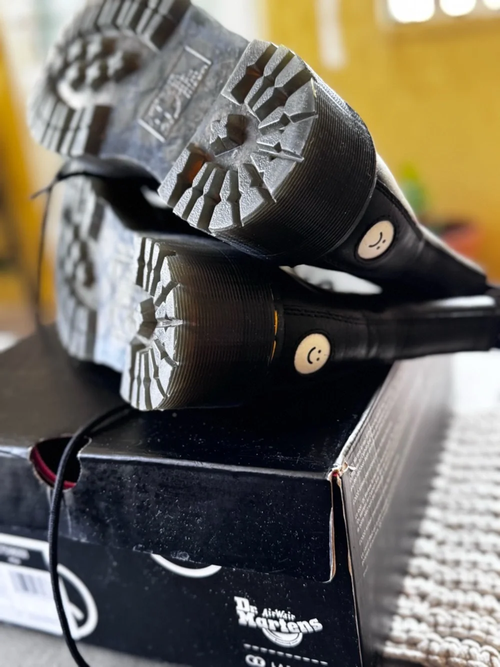 Rare! Dr. Martens + Lazy Oaf Sinclair Black Leather Platform Boots - Picture 5 of 9